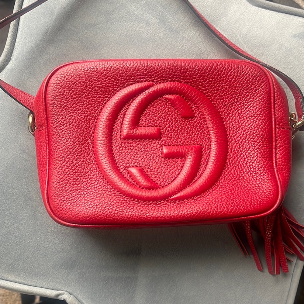 Gucci Red Leather Crossbody Bag
